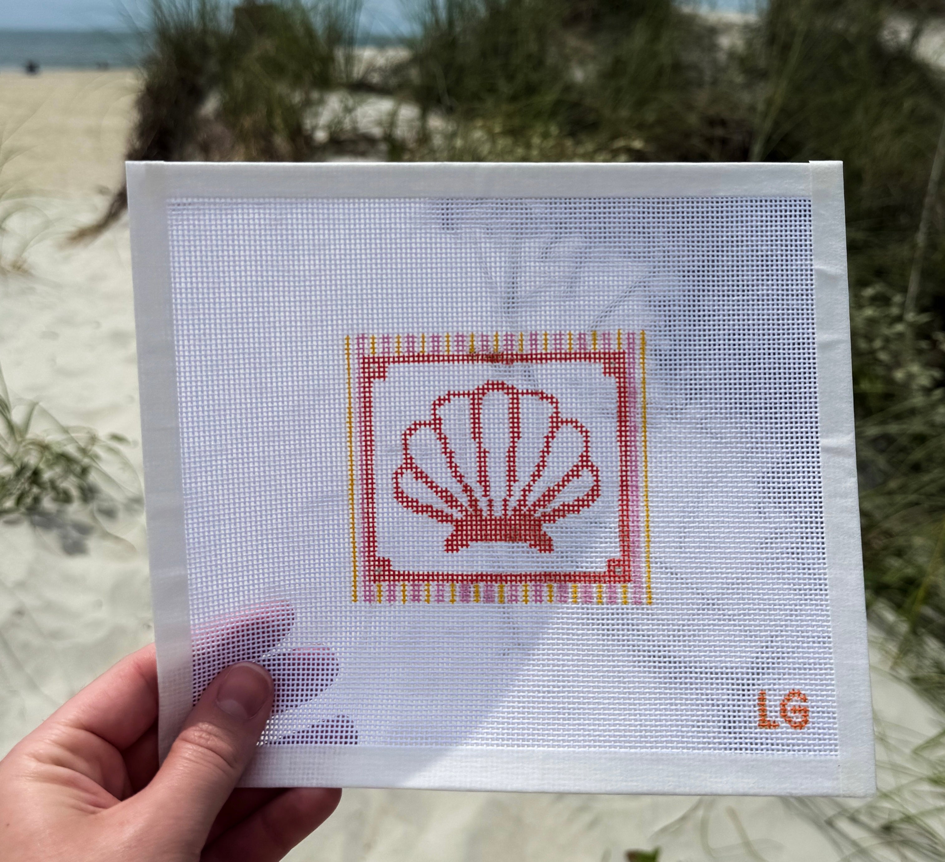 Coastal Seashell Needlepoint Canvas