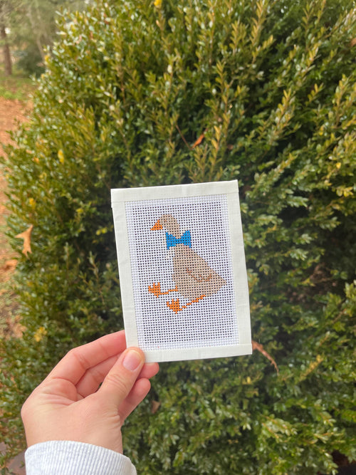 Bowtie Goose Needlepoint Canvas