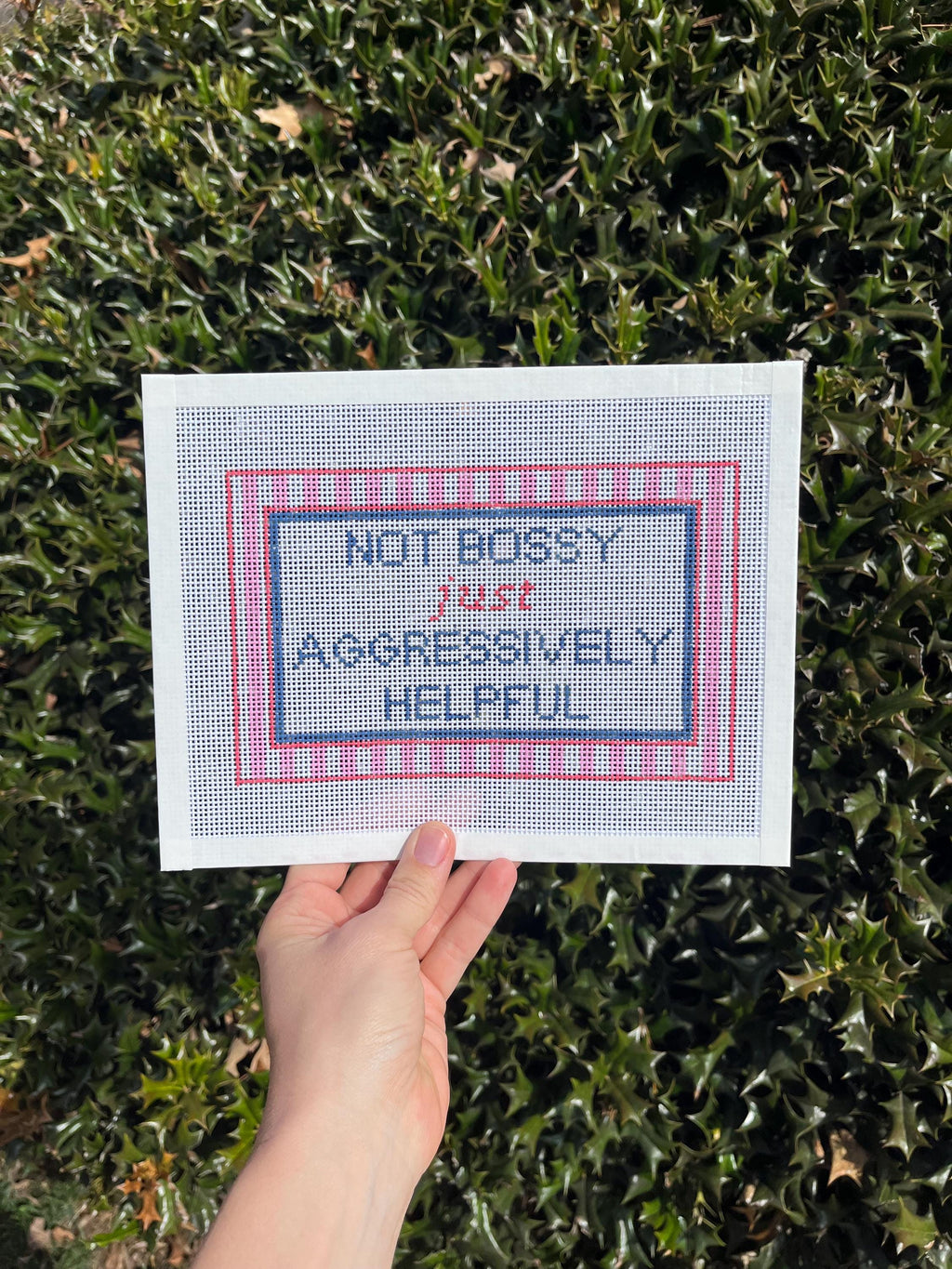 Not Bossy Just Aggressively Helpful Needlepoint Canvas