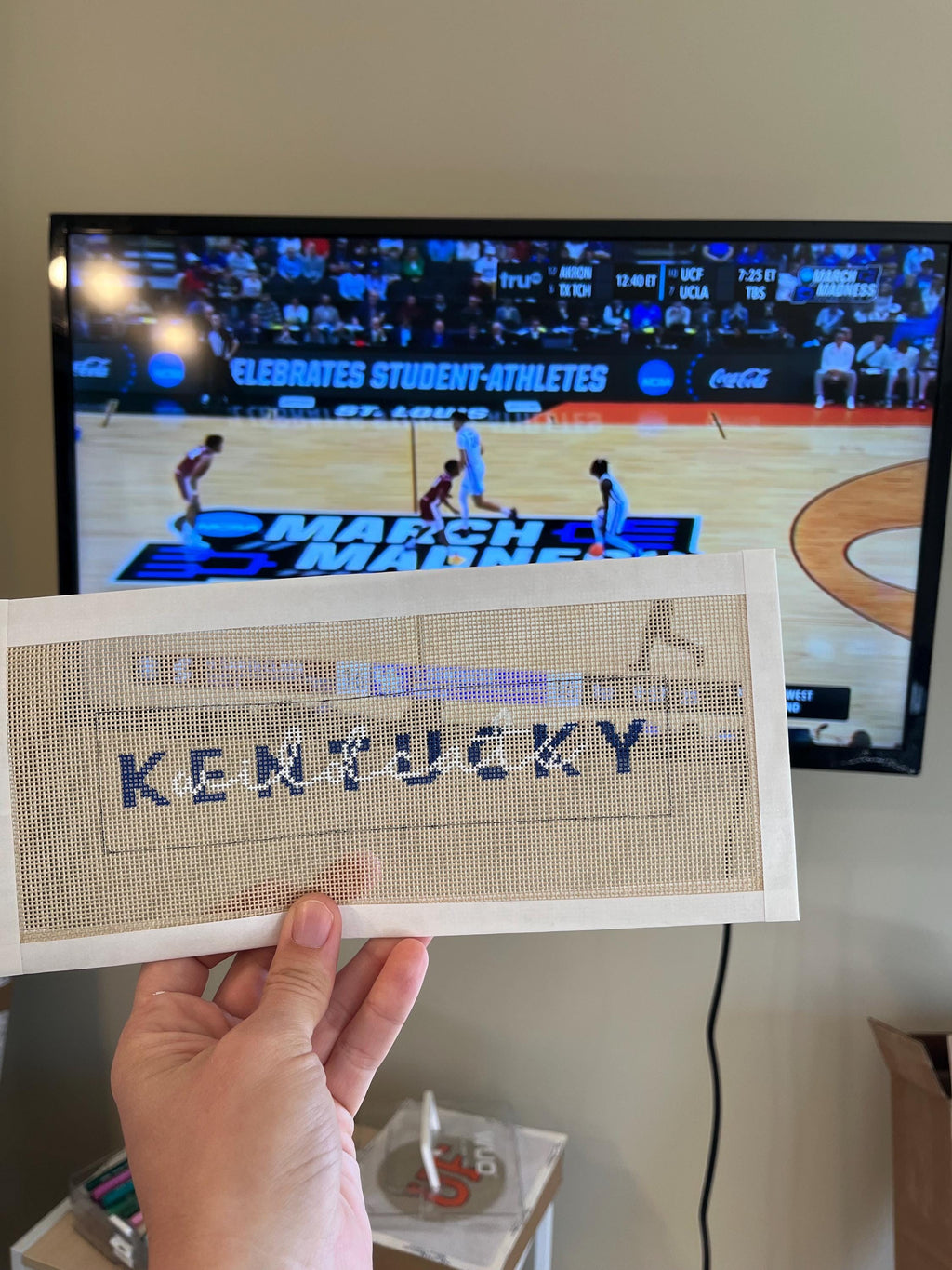 Kentucky Wildcats Needlepoint Canvas - Loop Keychain