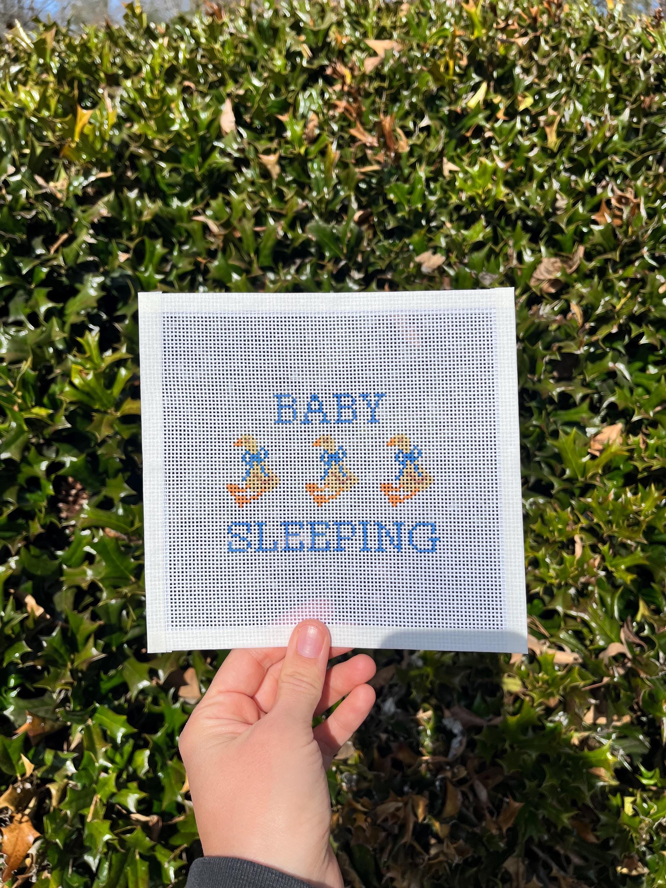 Baby Sleeping Little Goose Needlepoint Canvas