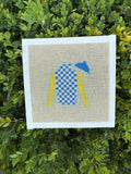 Jockey Silks Needlepoint Canvas - blue and yellow