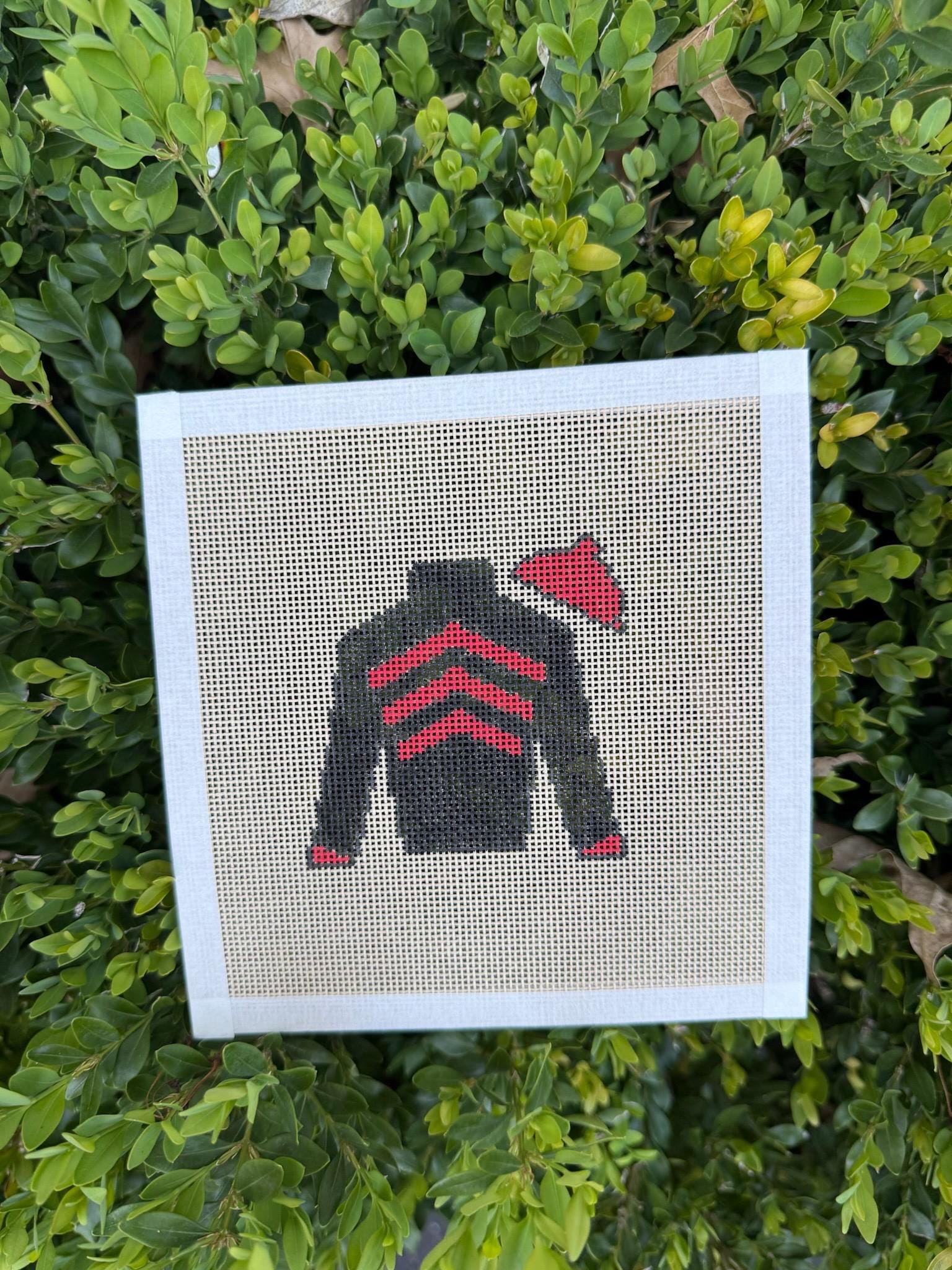 Jockey Silks Needlepoint Canvas - black and red