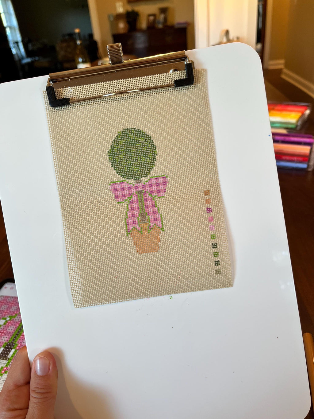 Spring Topiary Needlepoint Canvas