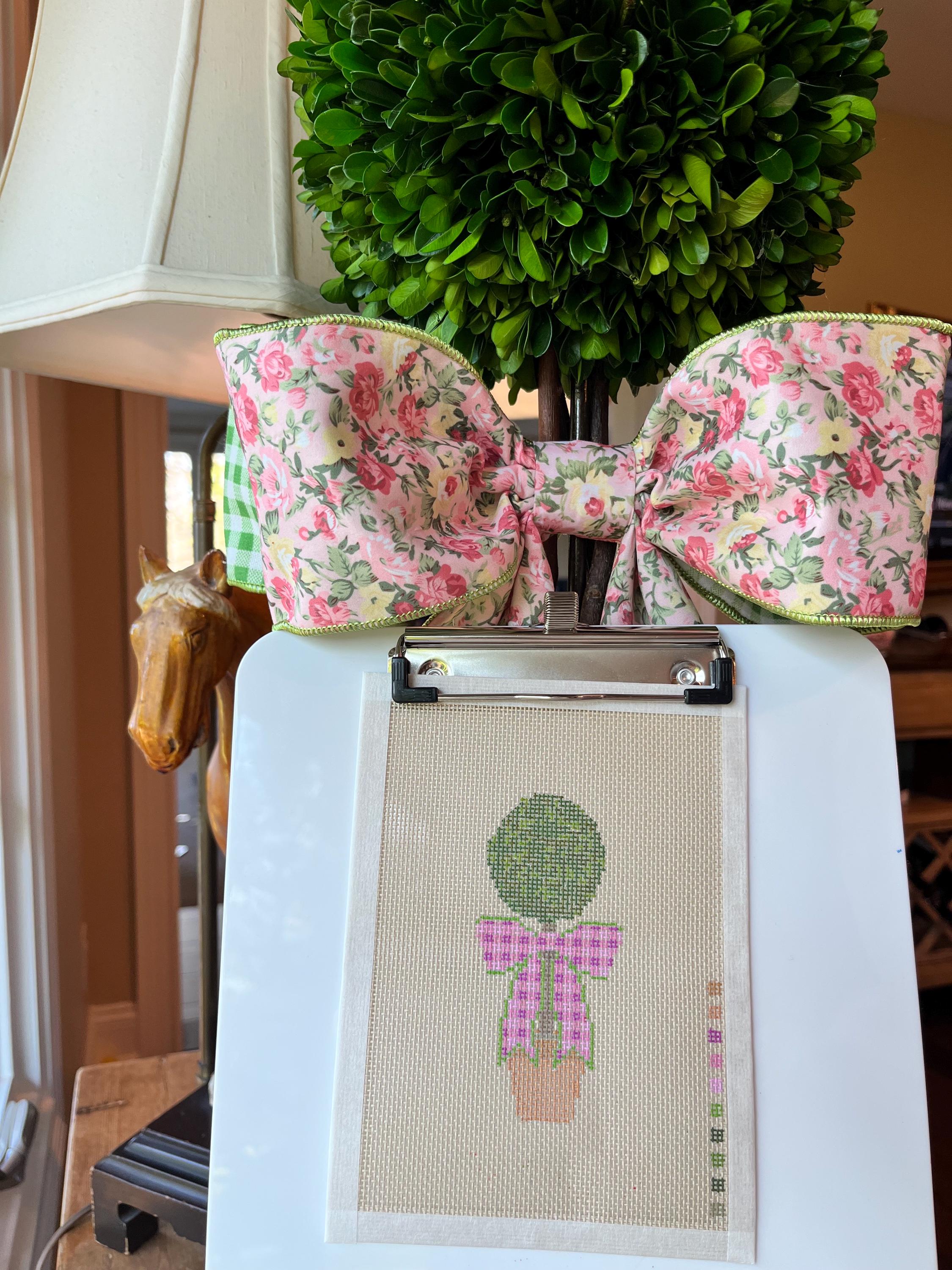 Spring Topiary Needlepoint Canvas