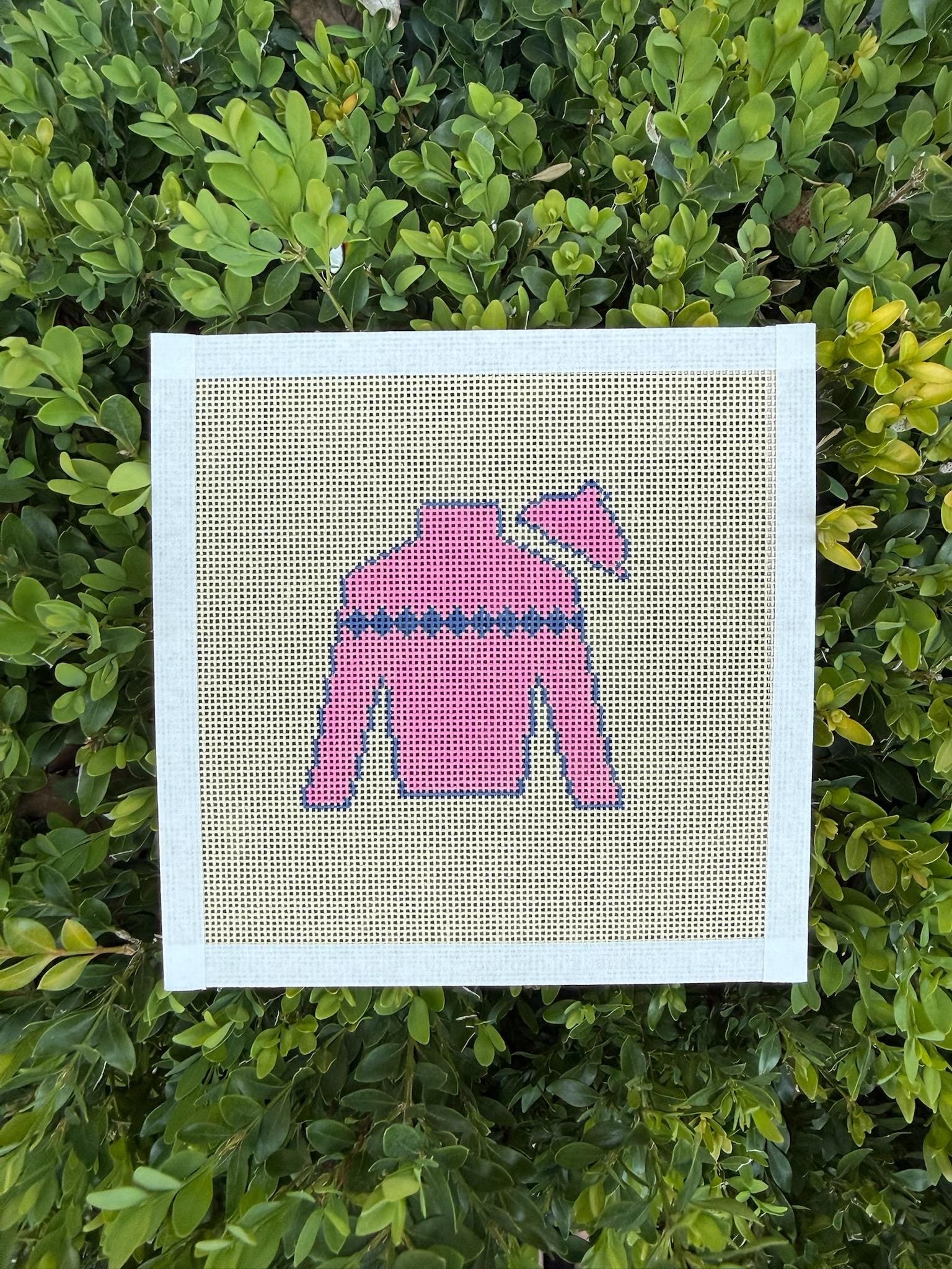 Jockey Silks Needlepoint Canvas - pink and navy