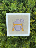 Jockey Silks Needlepoint Canvas - purple and orange