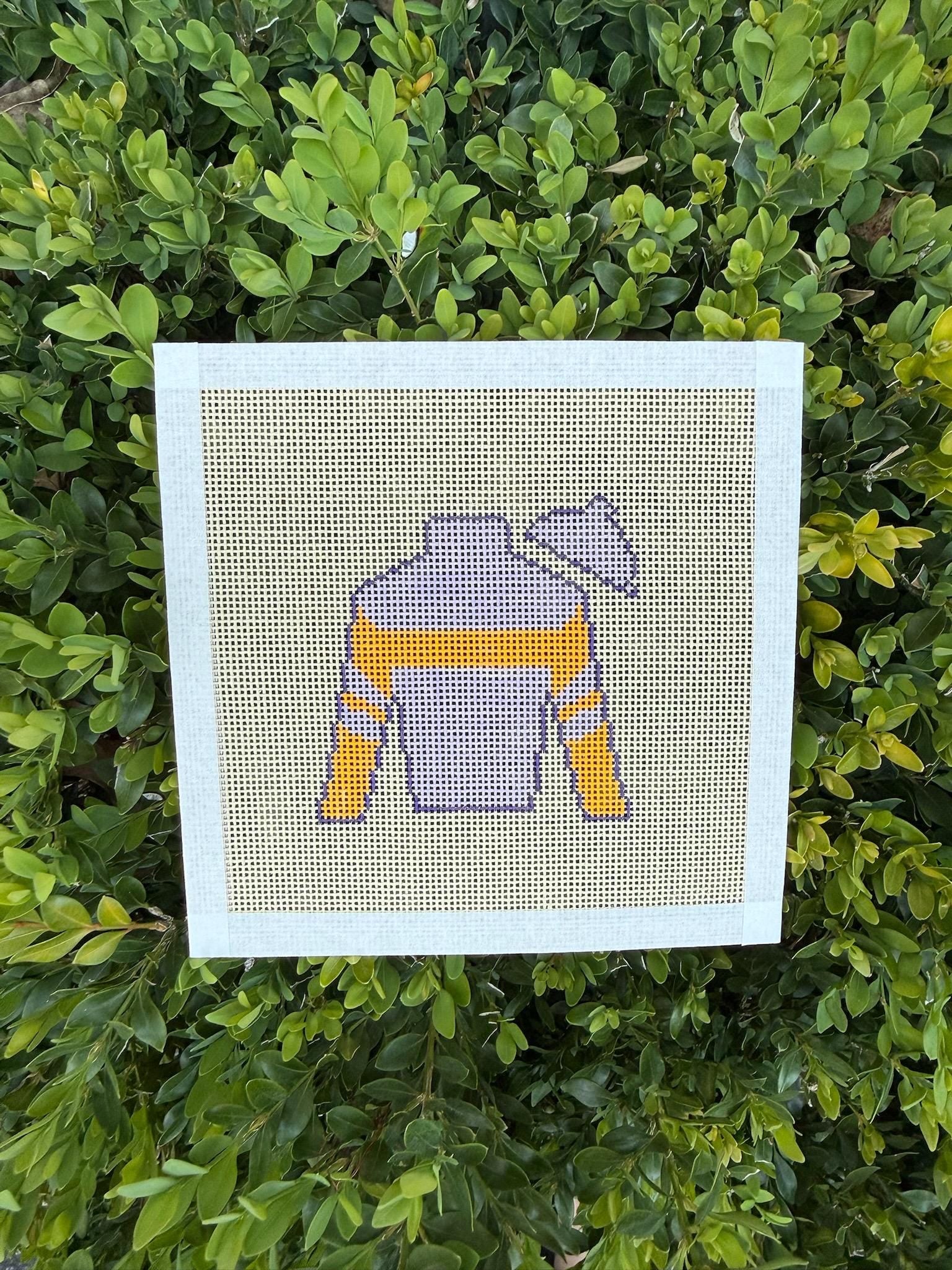 Jockey Silks Needlepoint Canvas - purple and orange