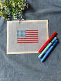 Plaid American Flag Needlepoint Canvas