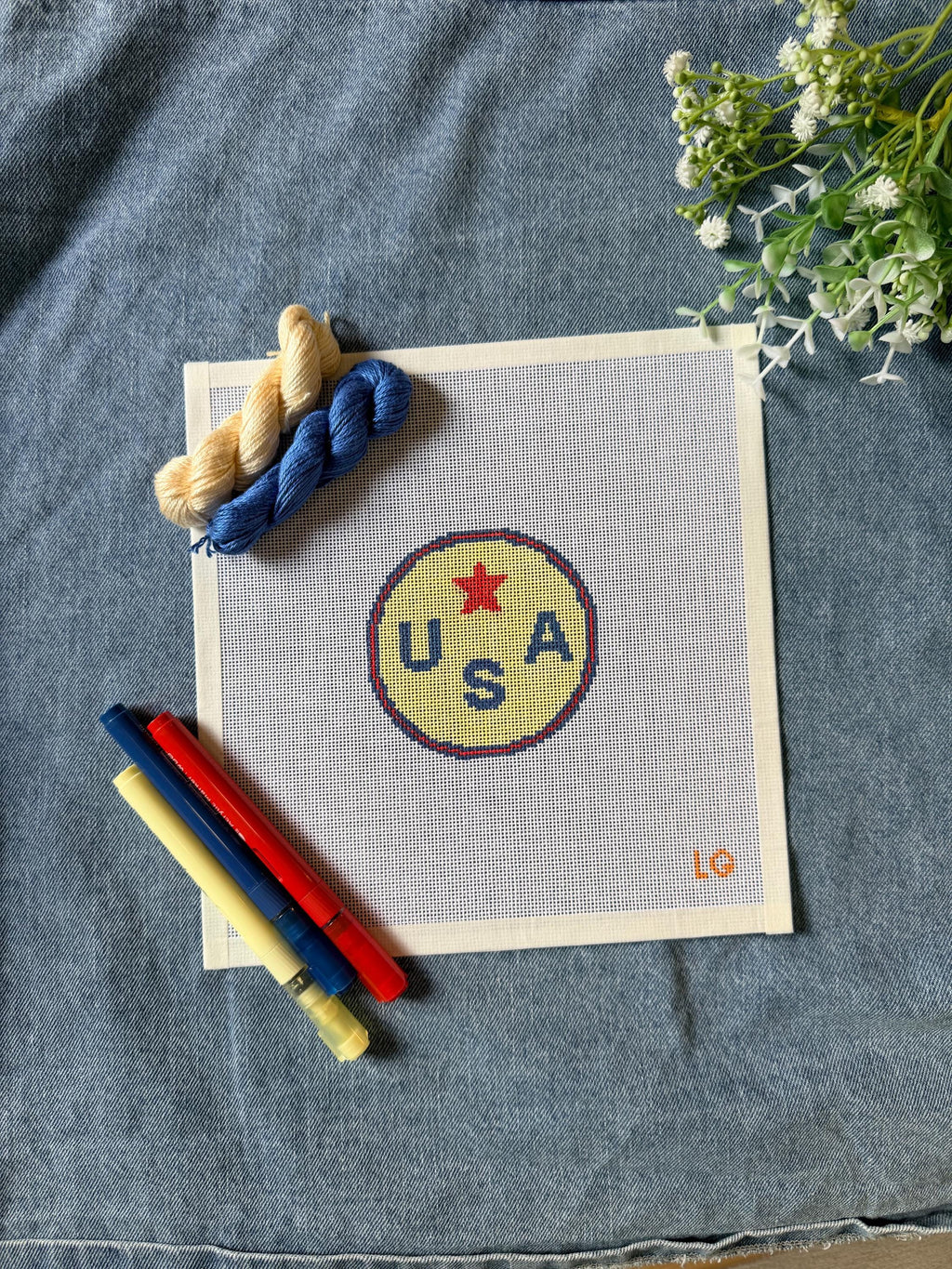 Vintage USA Needlepoint Canvas