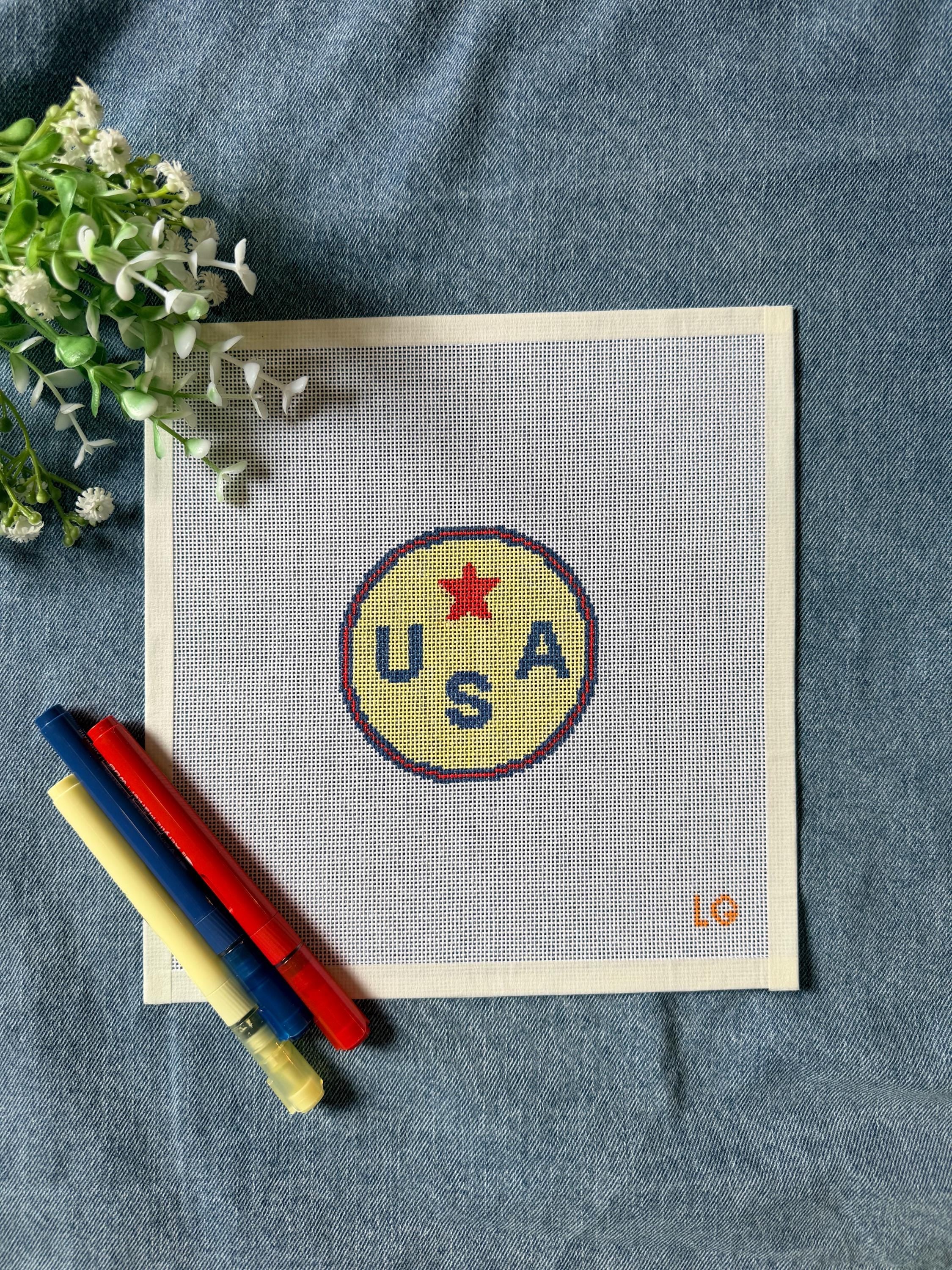 Vintage USA Needlepoint Canvas